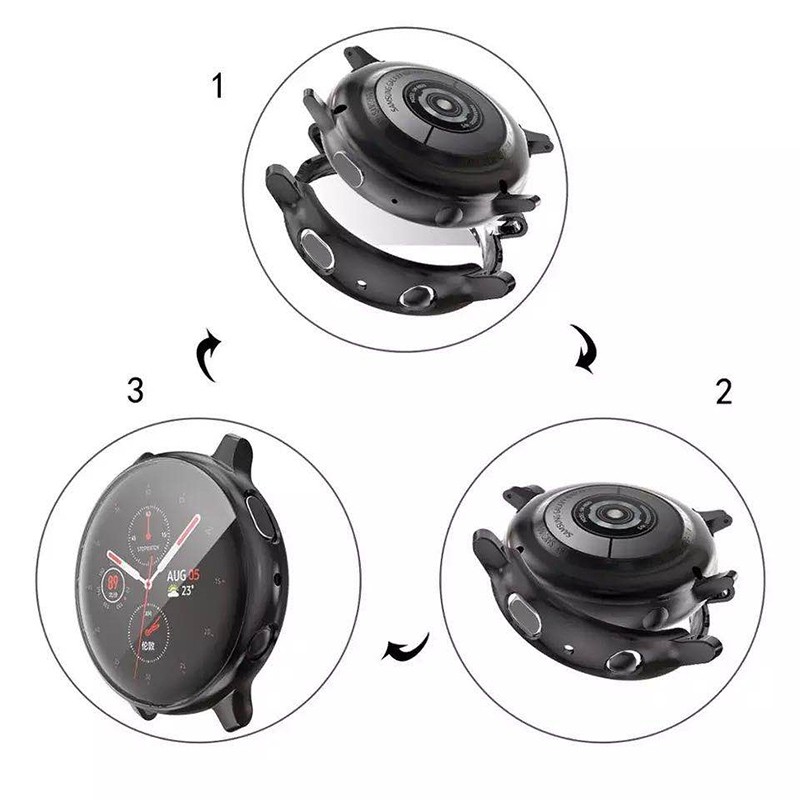 Ốp Bảo Vệ Màn Hình + Kính Cường Lực Cho Samsung Galaxy Watch Active 2 44mm / 40mm Galaxy Active2