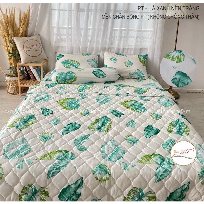 GA CHỐNG THẤM COTTON PT - Mẫu lá xann