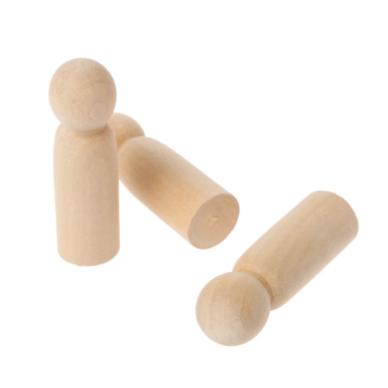 Set 10 búp bê gỗ chưa hoàn thành