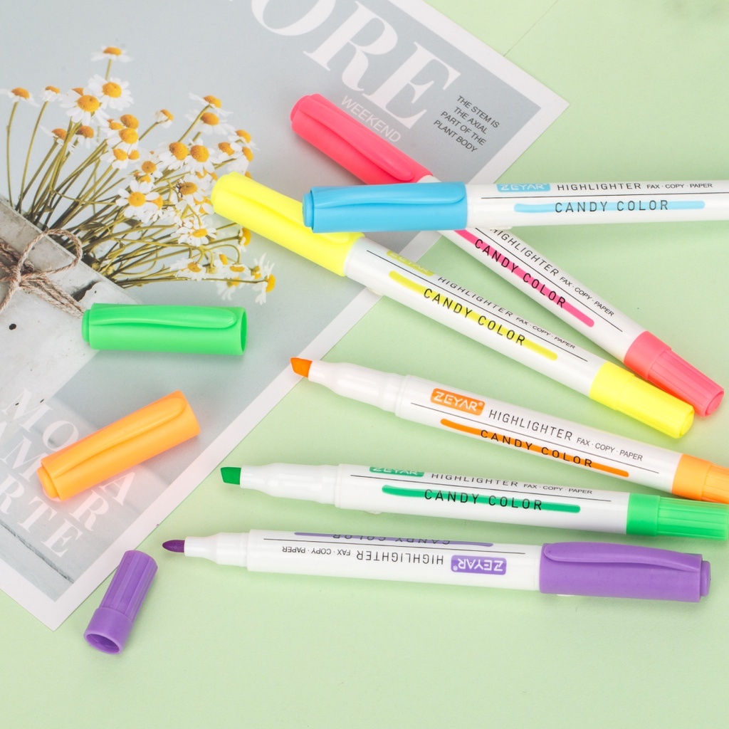 Bút dạ quang 6 màu dễ thương độc đáo