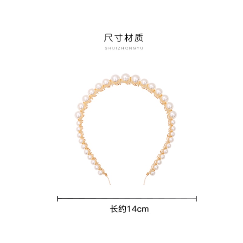 Băng đô cài tóc đính ngọc trai thời trang Hàn Quốc đơn giản cho nữ