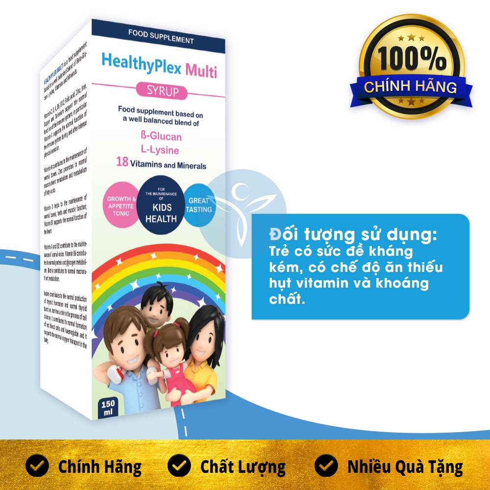 Healthyplex Multi 150ml Siro Cải Thiện Biếng Ăn, Suy Dinh Dưỡng Ở Trẻ