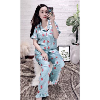 BỘ LỤA GẤM TAY NGẮN QUẦN DÀI