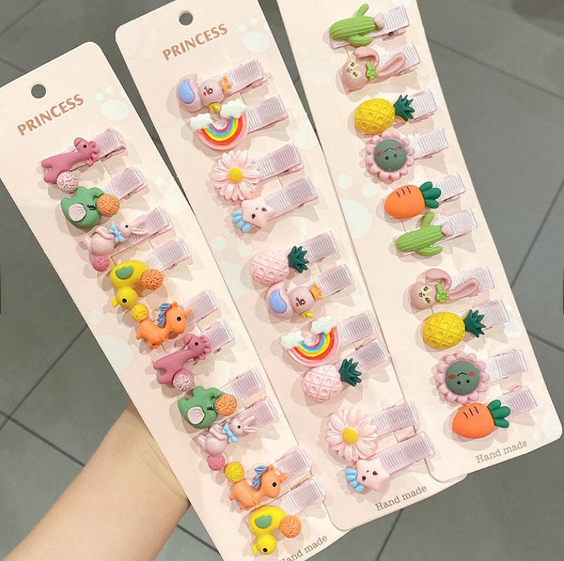 Kẹp Tóc Hình Hoa / Trái Cây Đáng Yêu Cho Bé Gái