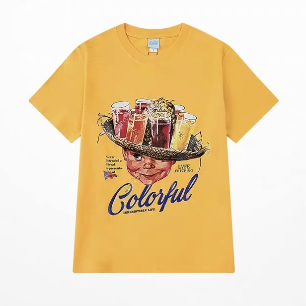 Áo thun unisex tay lỡ, Áo phông unisex form rộng Nelly Heybig streetstyle 100% cotton in hình cute màu vàng M5