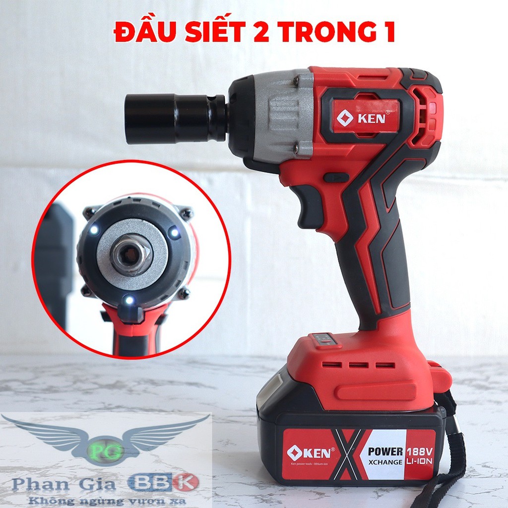 Thân máy siết bulong KEN 118V Không chổi than  2 trong 1: vừa bulong vừa bắt vít (ko pin)