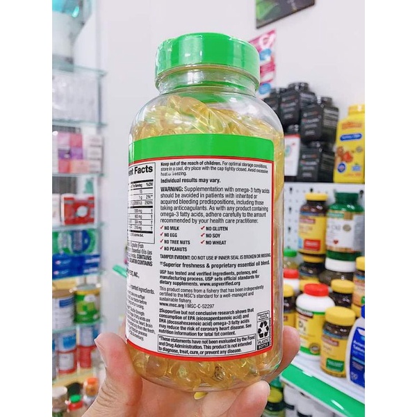 Viên Dầu Cá Siêu Cô Đặc Vị Chanh Spring Valley Omega 3