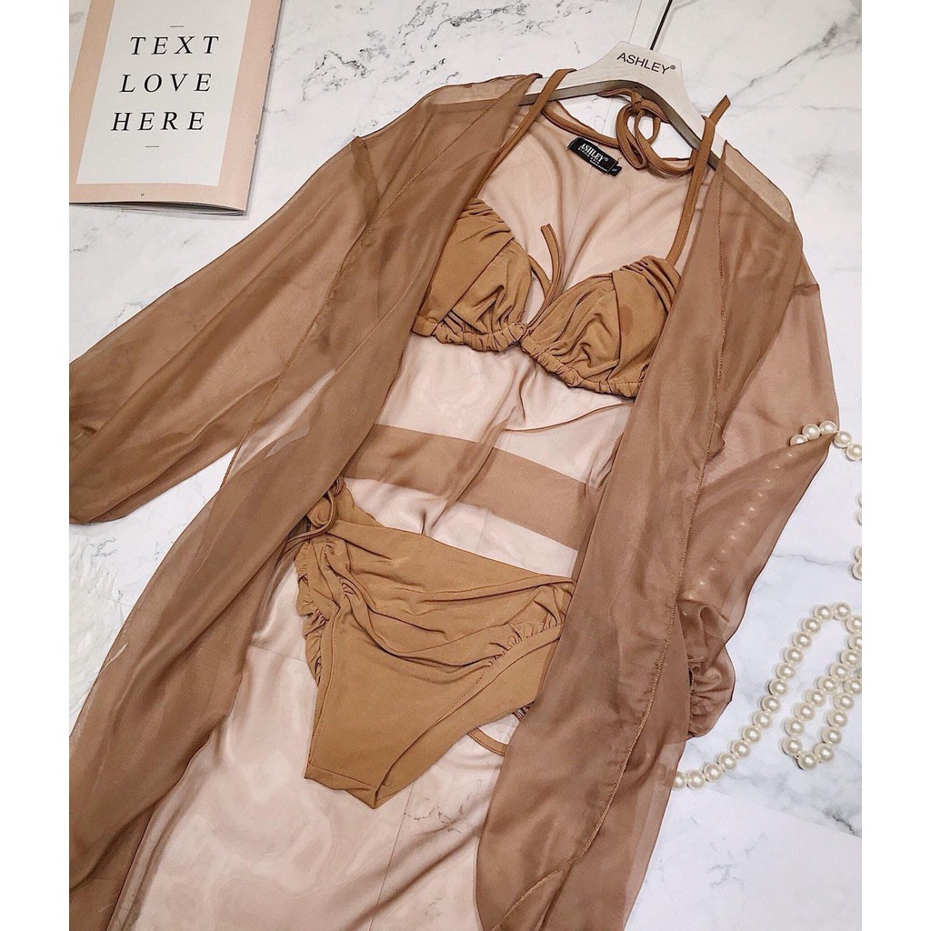 Bikini đẹp sexy cao cấp đi biển bán kèm áo choàng khoen tròn Đồ bơi nữ 2 mảnh gợi cảm | BigBuy360 - bigbuy360.vn