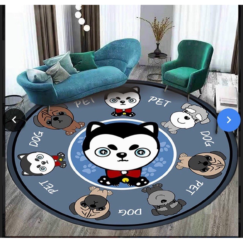 Thảm trải sàn cho phòng ngủ bé yêu hoạ tiết dễ thương hình tròn