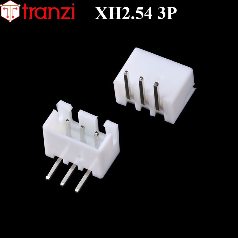 Giắc cắm header 2.54mm XH2.54 3P chân cắm cong trắng - túi 50 cái
