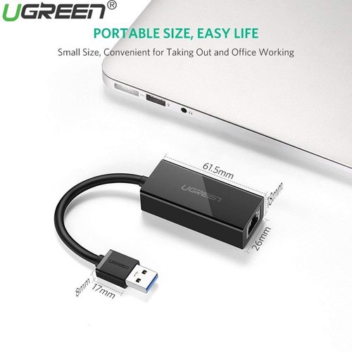 Cáp Chuyển USB 3.0 Sang LAN Gigabit 10/100/1000 Ugreen 20256 - Hàng Chính Hãng