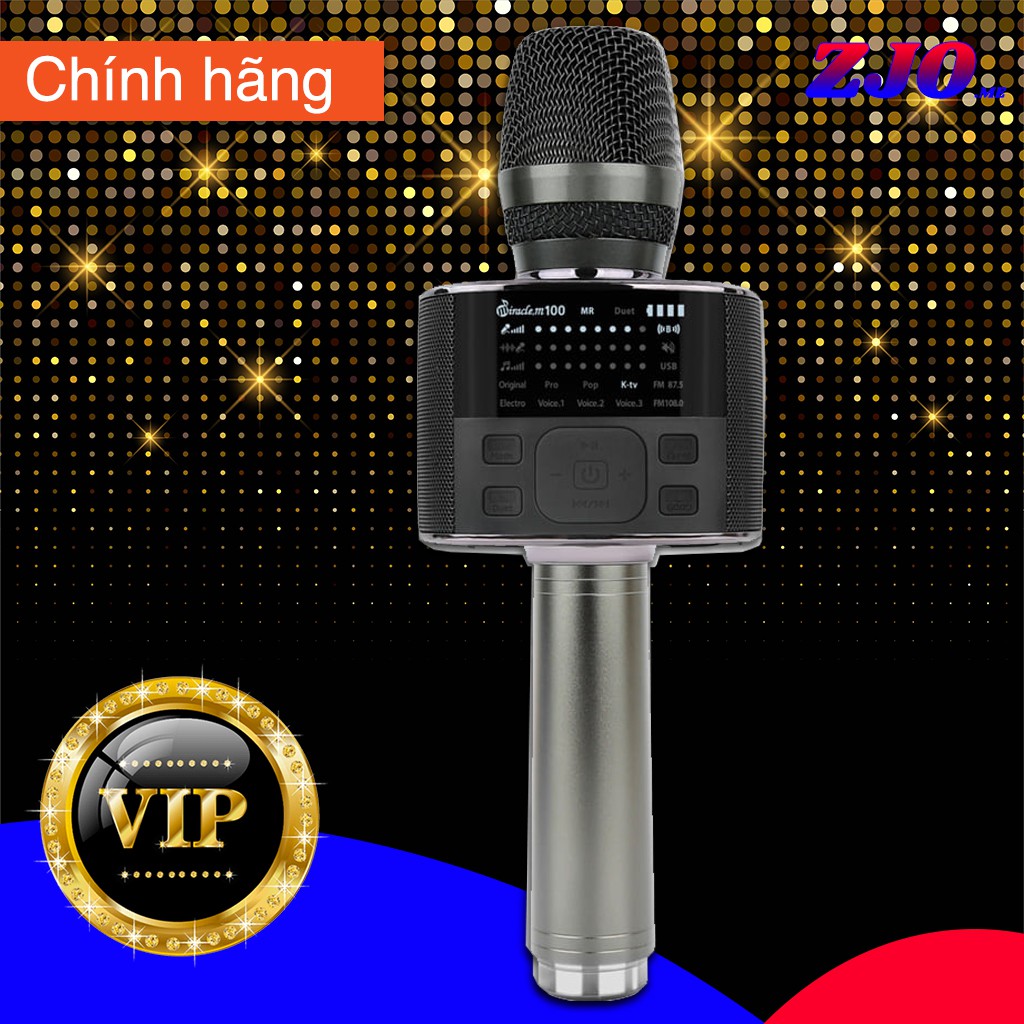 Micro Karaoke Bluetooth Chính Hãng Miracle Phiên Bản Màu Đen Công Xuất 10W