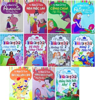 Sách - bộ 10 cuốn tô màu cổ tích và tô màu công chúa