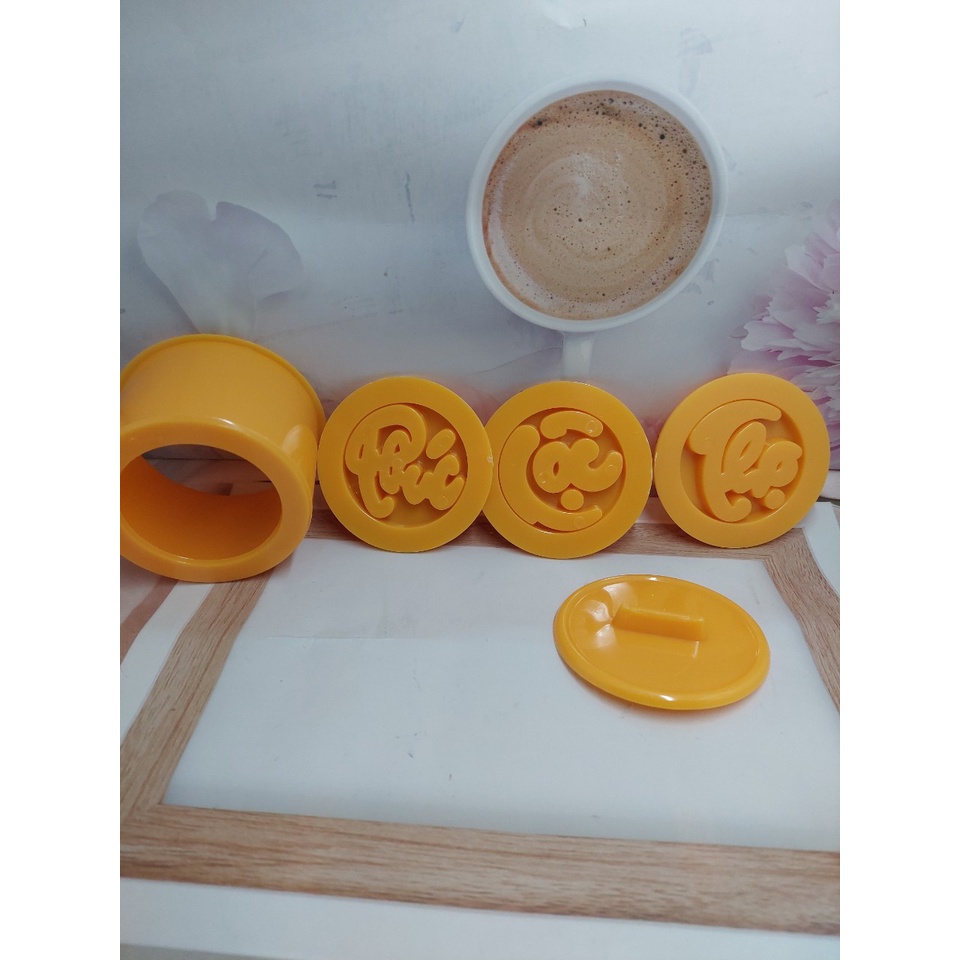 Bộ Khuôn Xôi Tròn 8 cm- 10 cm - 12 cm – Phúc – Lộc – Thọ - Tiếng Việt -VT
