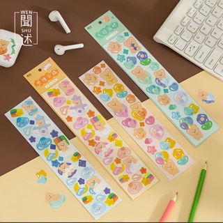 Set 2 tấm sticker ruy băng gấu đáng yêu
