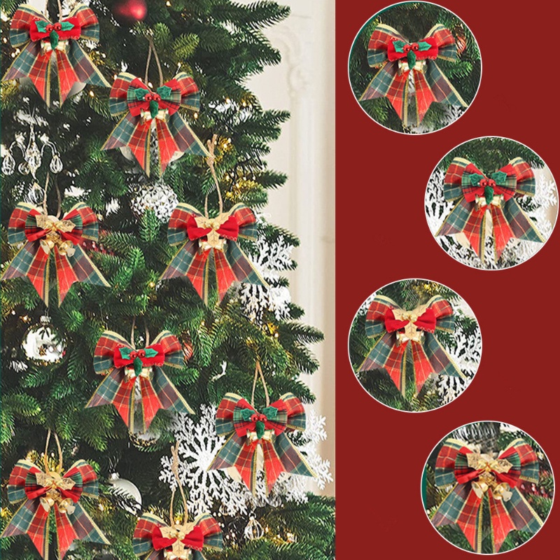Set 4 Nơ Ruy Băng Trang Trí Cây Thông Noel