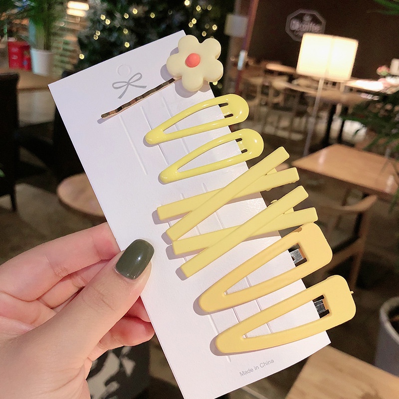 Set 7 Kẹp Tóc Kim Loại Hình Hoa Màu Sắc Ngọt Ngào Cho Nữ
