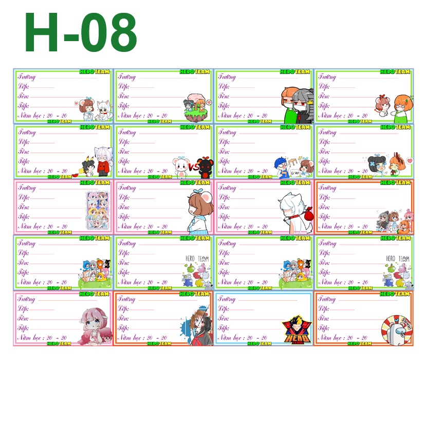 Nhãn vở Hero Team