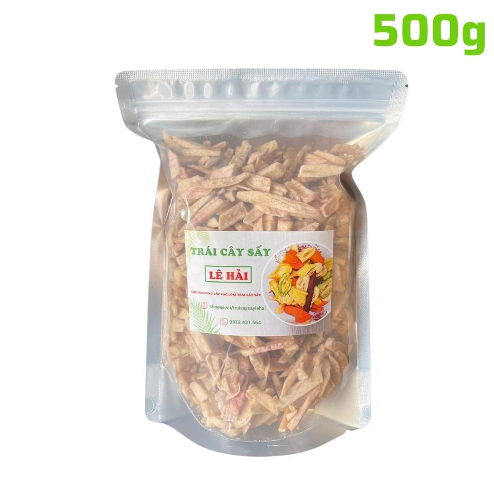 Khoai môn sấy giòn hàng gãy vụn 1kg Lê Hải giòn rụm thơm ngon bùi béo