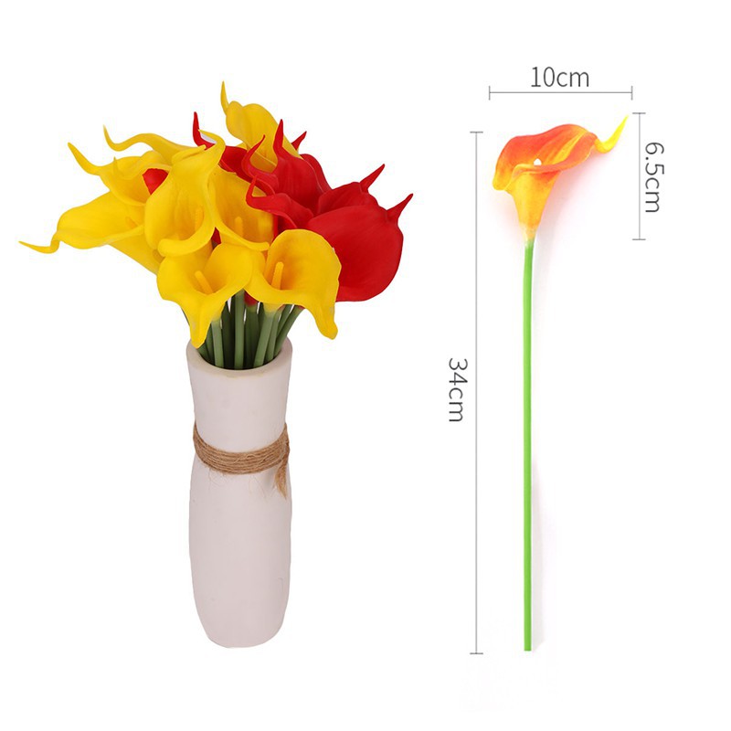 20 cái Chất lượng cao Real Touch Calla Lily Hoa nhân tạo Calla Lily Bó hoa cho đám cưới Bó hoa cô dâu Trang trí hoa