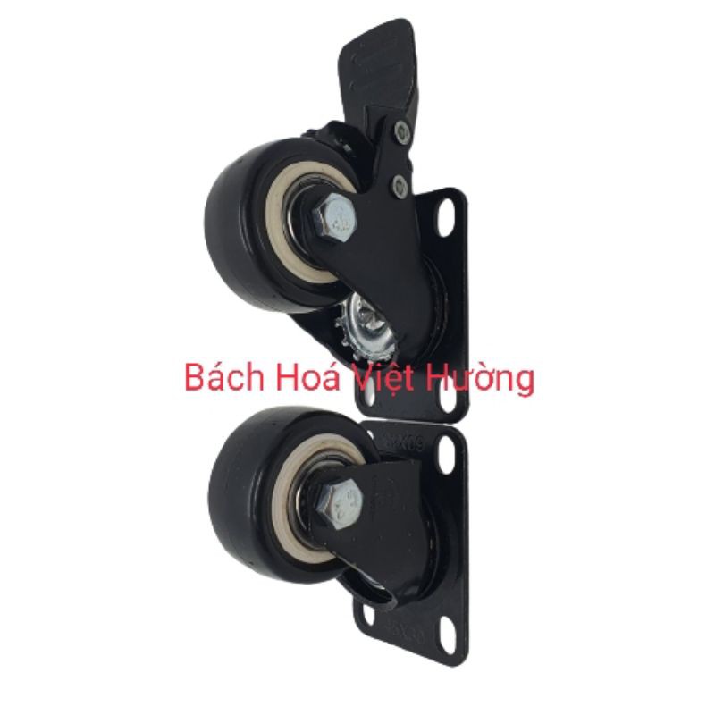 Bộ 4 bánh xe đẩy hàng xoay 360 độ có khoá chống xoay chống trượt 4cm