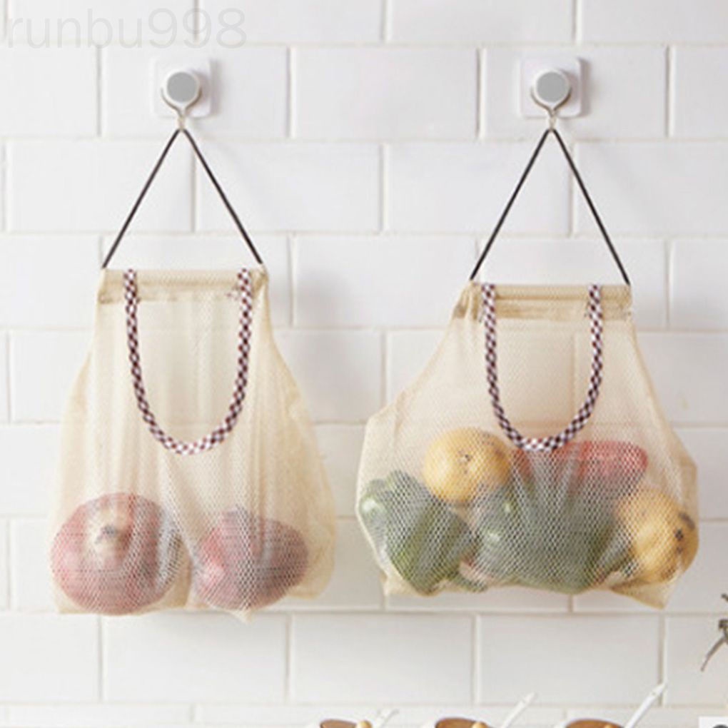 Giá Đỡ Túi Đựng Rau Củ Quả / Hành Tây Dạng Lưới Treo Tiện Dụng Cho Nhà Bếp Runbu998