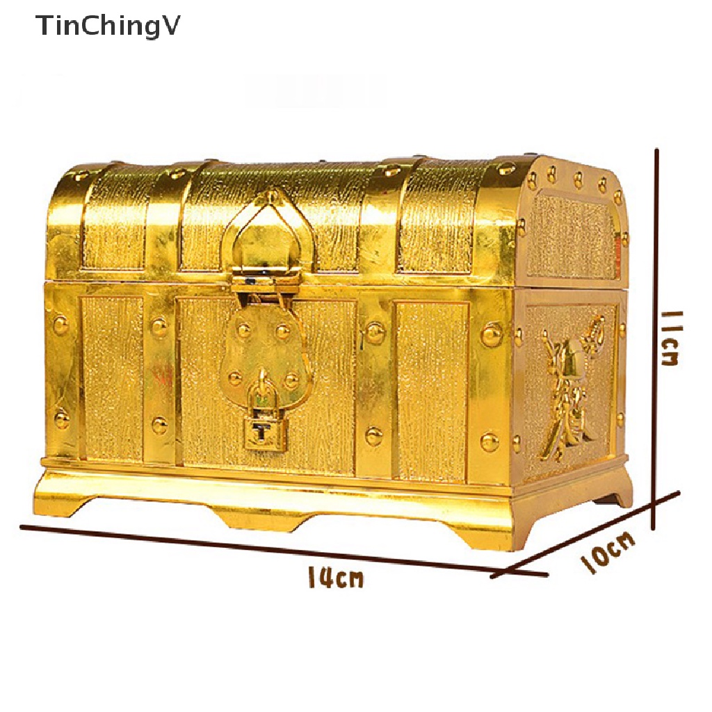 1 Hộp Kho Báu Có Khóa Dùng Trang Trí Tiệc Cưới Phong Cách Retro
