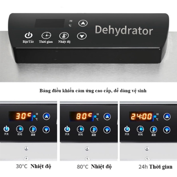 Máy sấy hoa quả, thực phẩm công nghiệp mini 6 tằng inox