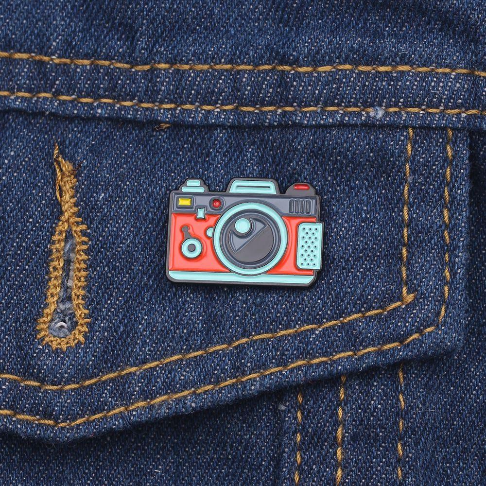 Ghim Cài Áo Hình Máy Ảnh Kỹ Thuật Số Bằng Kim Loại Tráng Men Sáng Tạo