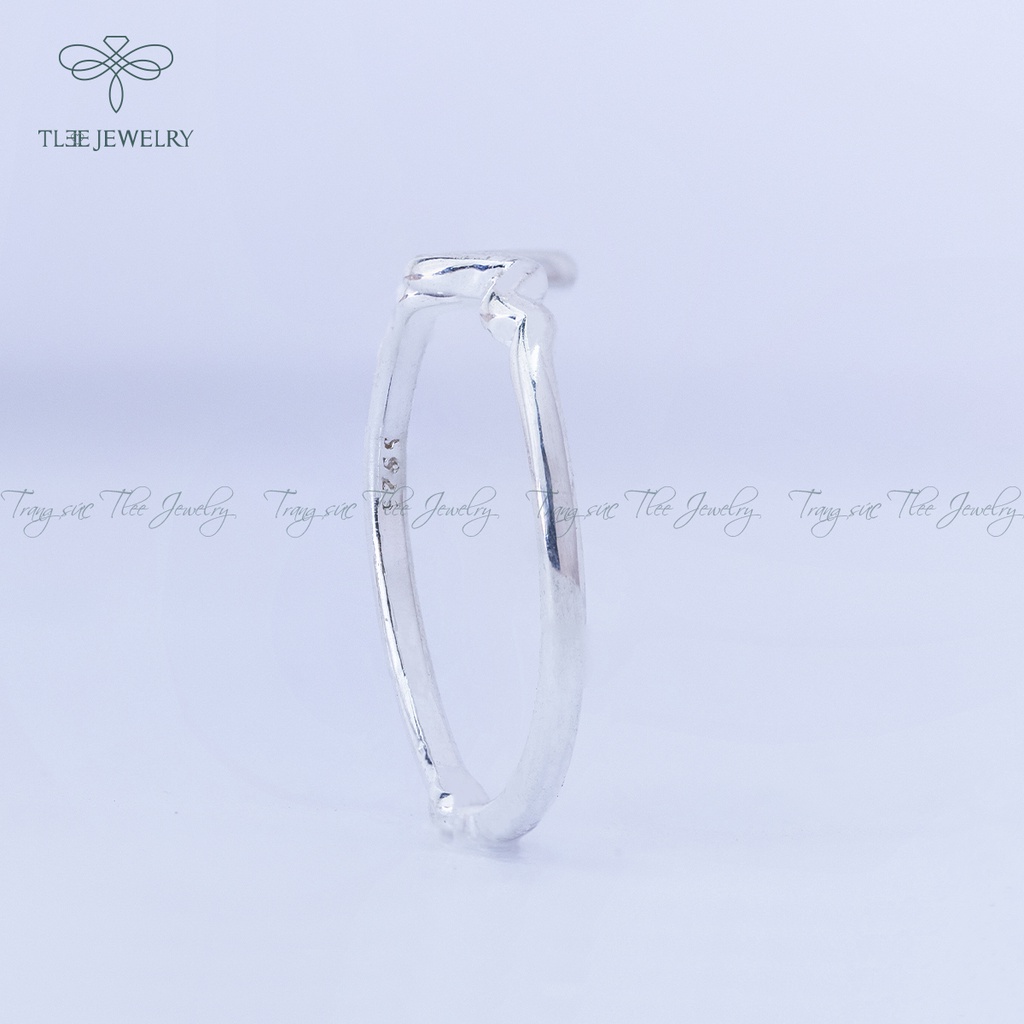 Nhẫn bạc nữ TLEE nhịp tim kiểu dáng basic trẻ trung NCJ A0120