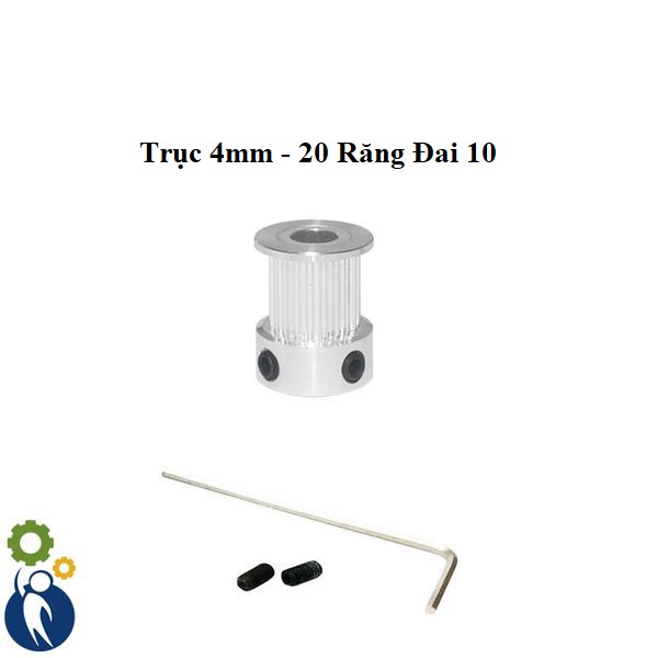 Pulley Trục 4mm - 20 Răng Đai 10