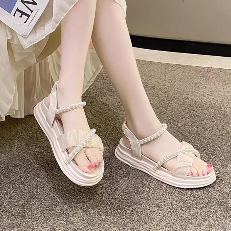 Dép sandal QUAI NGỌC phối Lưới Hàng QC Cao Cấp