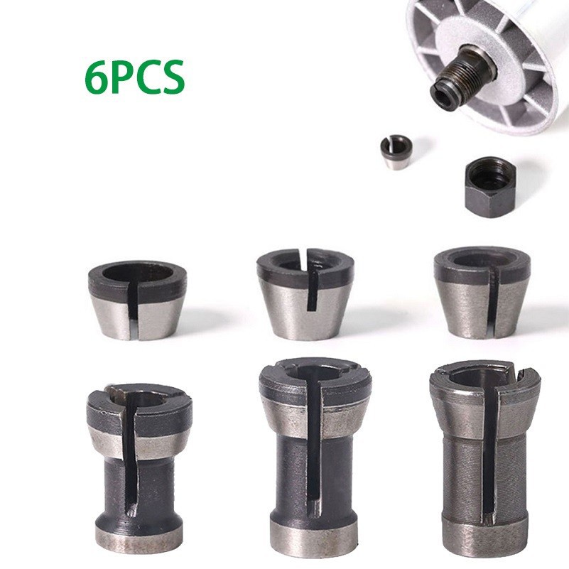 Đầu Kẹp Mũi Phay Router 6 / 6.35 / 8mm Bằng Thép Carbon