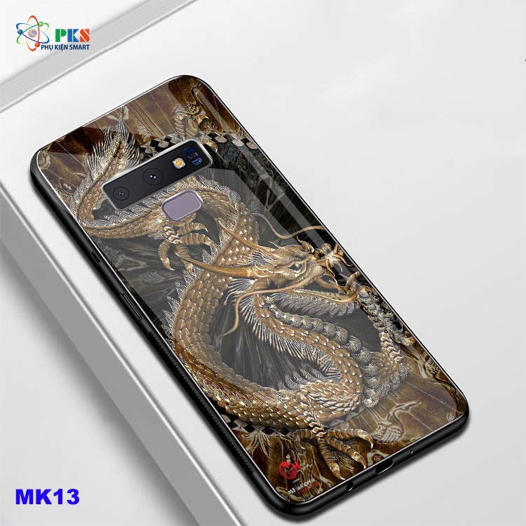 Ốp lưng Samsung Galaxy Note 9 in 3D hình rồng mắt kính maka sáng bóng