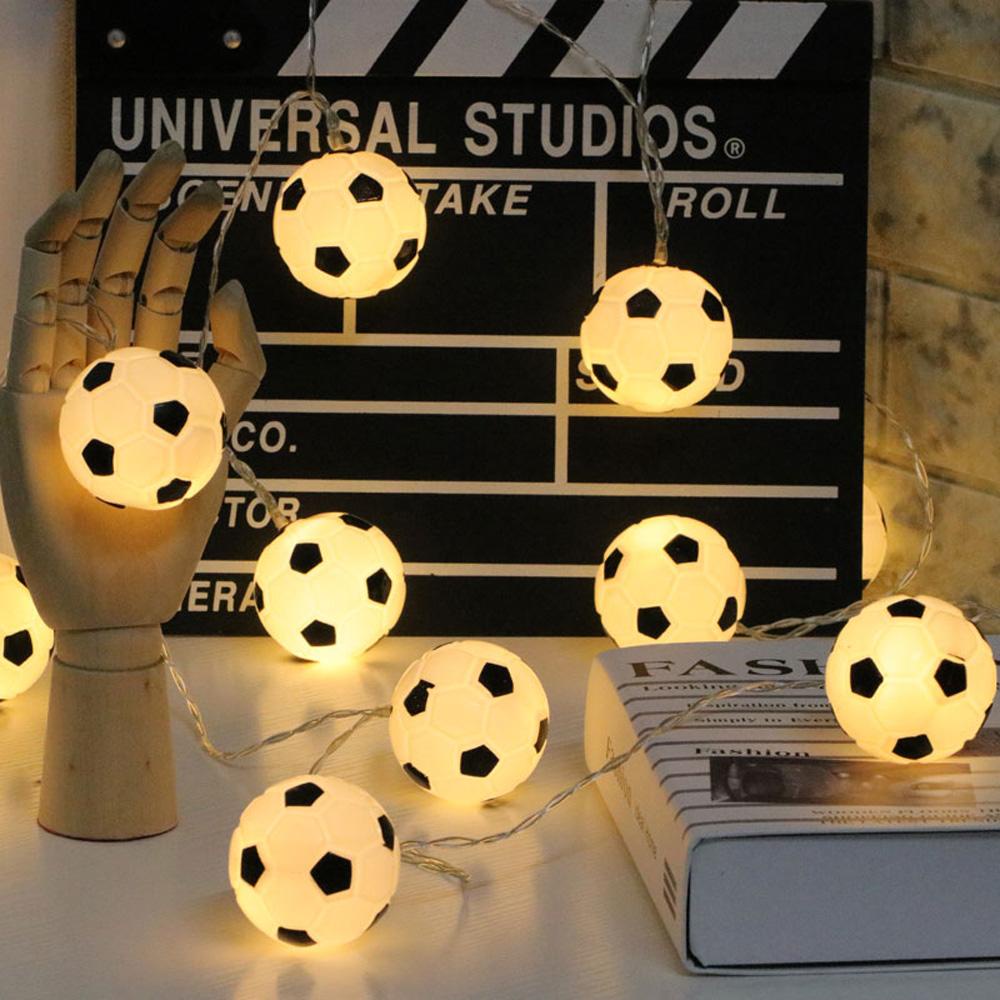 YIYU Dây Đèn LED Chạy Bằng Pin Hình Quả Bóng Đá Trang Trí Giáng Sinh