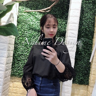 Sơ mi phối tay ren tiểu thư
