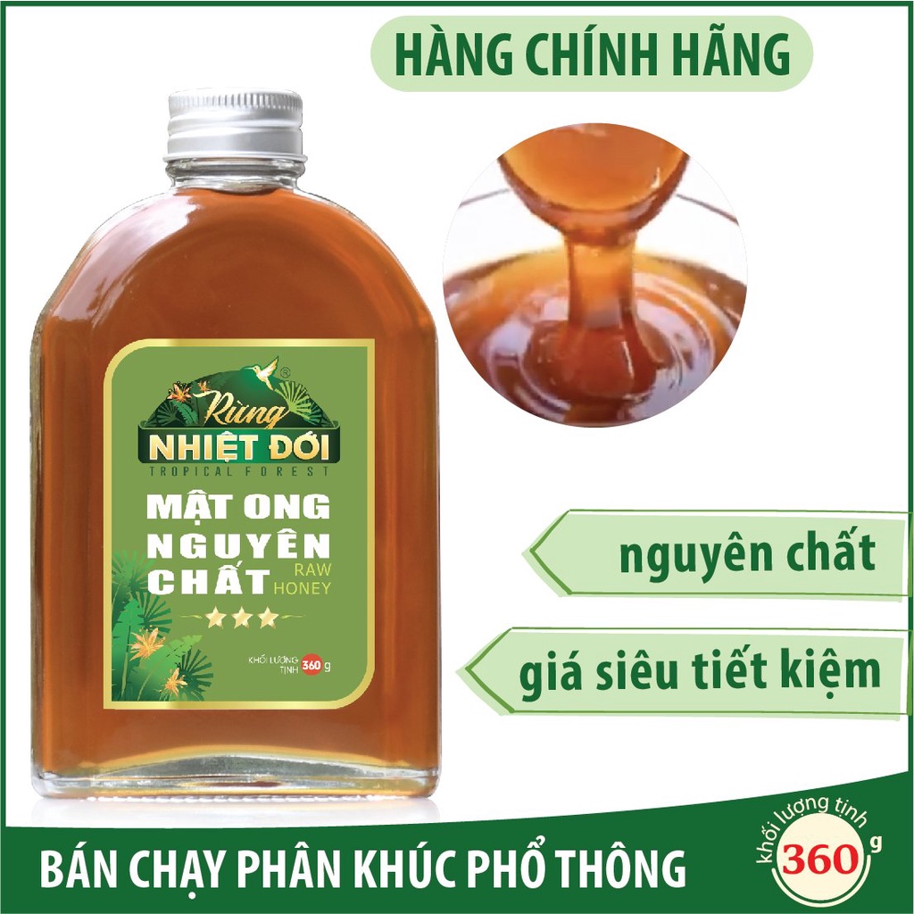 Mật ong Rừng Nhiệt Đới nguyên chất chai 360g/chai