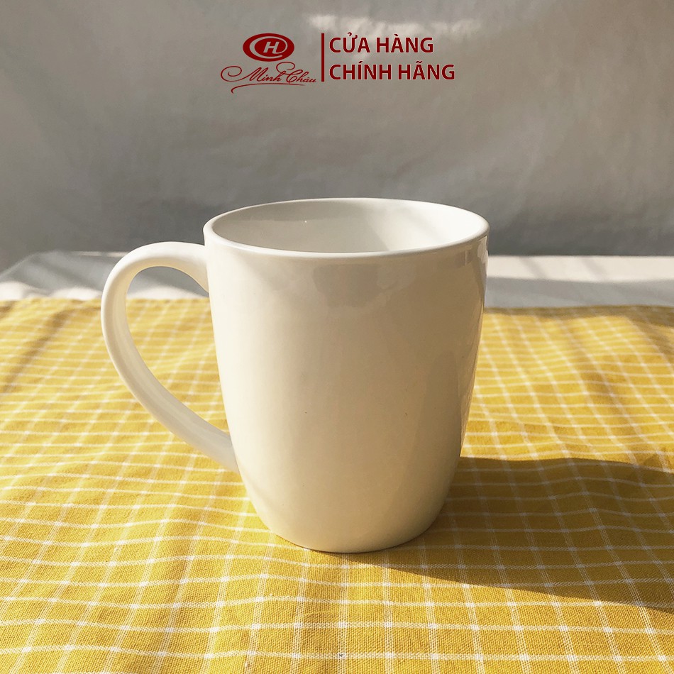 Cốc Nước Sứ Trắng Trơn Có Quai 260ml - Sứ Minh Châu - CN04 - Vỡ 1 Đổi 1