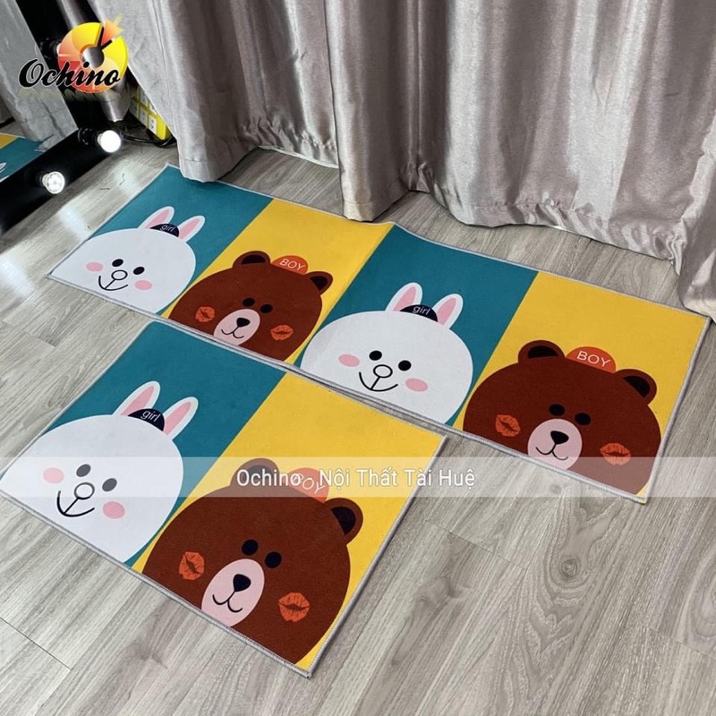 Bộ 02 Thảm Nhà Bếp Cao Cấp (40x60cm và 40x120cm) Đế Cao Su Chống Trơn Trượt, Thảm Nhà Tắm Giá Rẻ