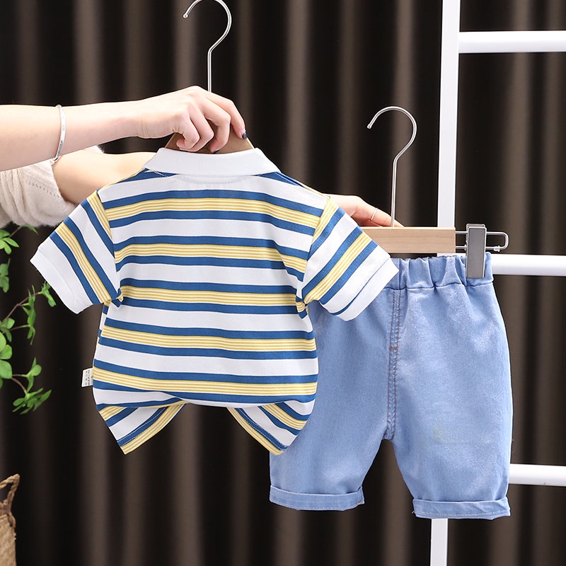 Mới Bộ Đồ Áo Thun Tay Ngắn In Hình Khủng Long Hoạt Hình Dành Cho Bé Trai