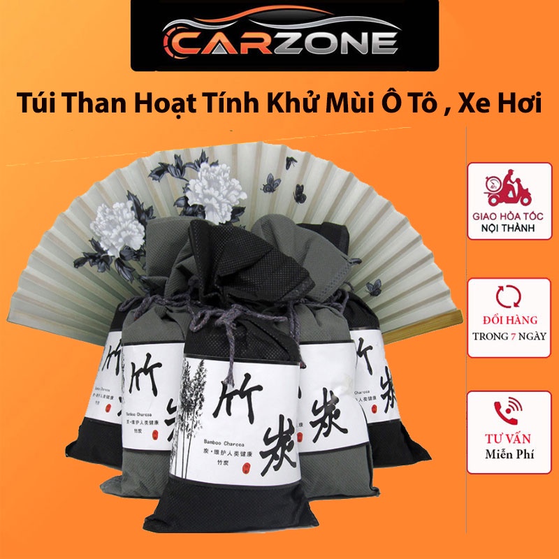 Túi Than Hoạt Tính Khử Mùi Treo Xe Ô Tô , Khử Mùi Than Tre Tự Nhiên - Khử Âm Mốc CARZONE.TOP