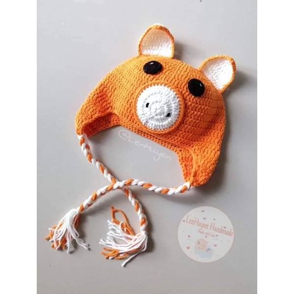 Nón len handmade hình heo con xinh xắn ỉn lợn dễ iu