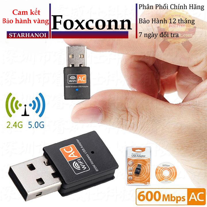 USB thu phát sóng wifi 5Ghz 600Mbps 3.0 RTL8811AU không dây cho pc laptop điện thoại