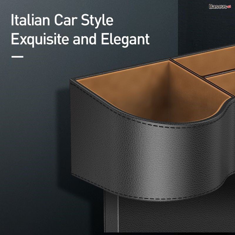 ✅ NOWSHIP ) KHAY ĐỂ ĐỒ KHAY CẠNH GHẾ TIỆN DỤNG TRÊN XE HƠI BASEUS ELEGANT Car Storage Box