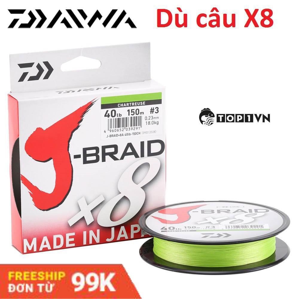 Dù câu cá X8 Jbraid 7 màu Nhật 100m chất lượng - Top1VN