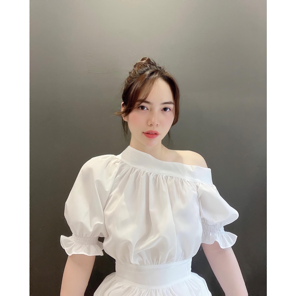 Đầm lệch vai thiết kế dáng xòe DN155