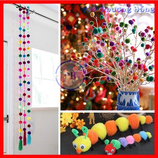 Pompom – 50 hạt pom pom nhiều kích cỡ