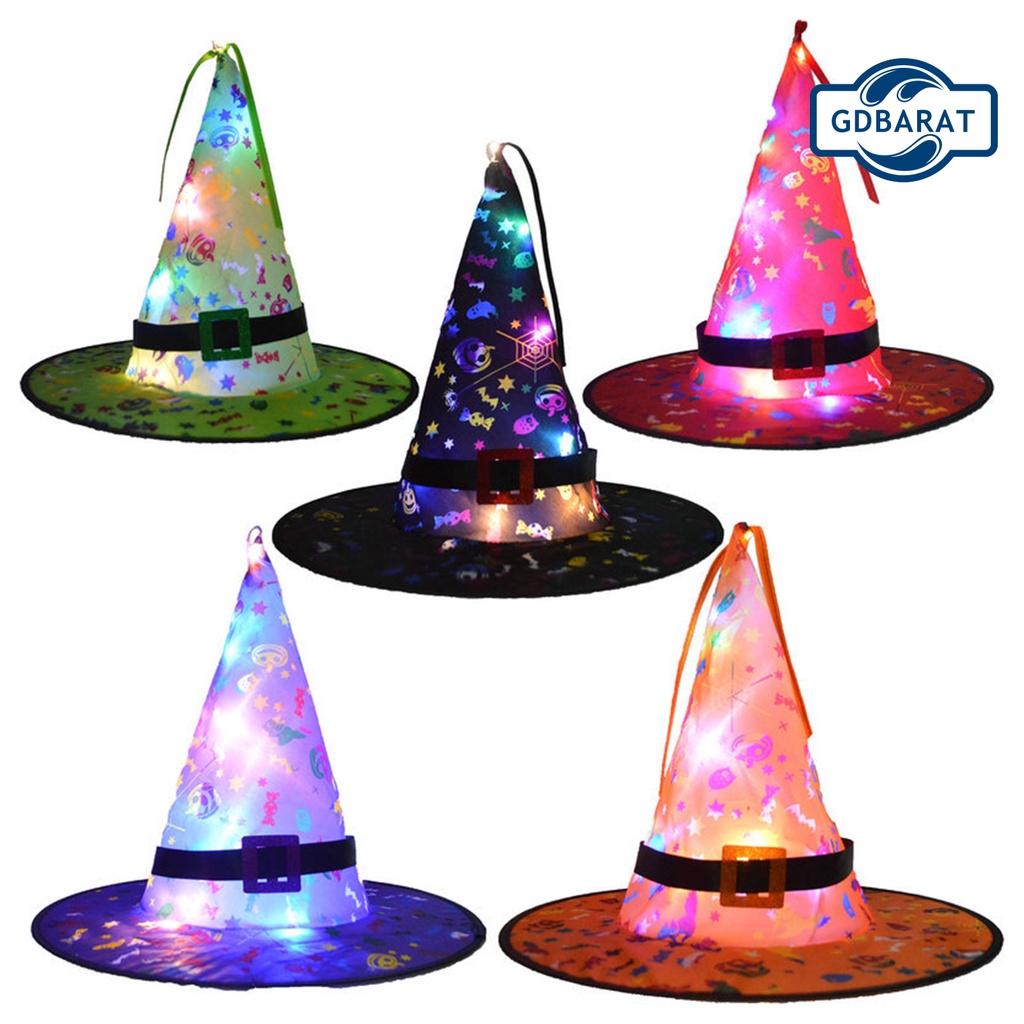 Nón Phù Thủy Vải Có Đèn Led Phát Sáng Thân Thiện Với Môi Trường