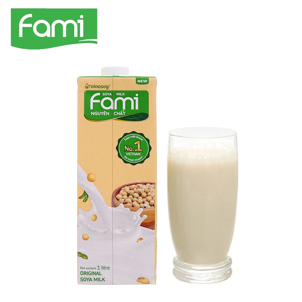 HỘP 1 LÍT SỮA ĐẬU NÀNH FAMI NGUYÊN CHẤT VINASOY
