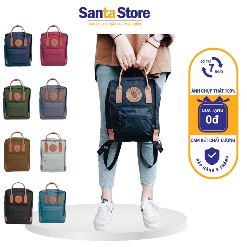 Balo Kanken mini No2 quai da thời trang cao cấp đựng đồ nhỏ gọn xinh xắn, cho bé trai gái đi học mẫu giáo SANTA STORE